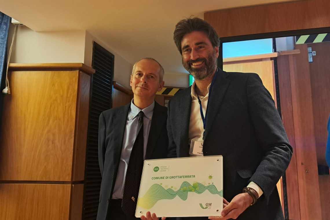 Grottaferrata riceve il Premio Vivi del GSE per le buone pratiche di sostenibilità